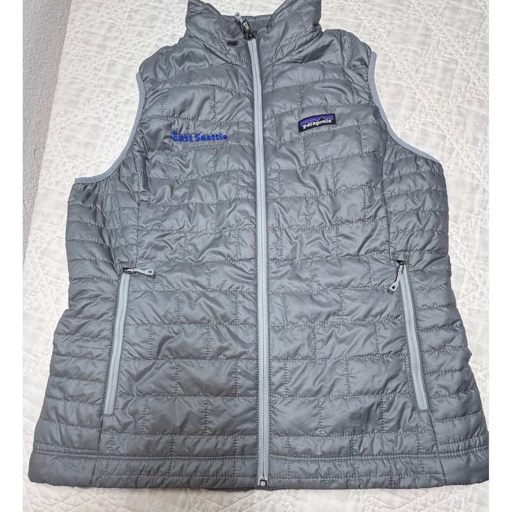 Patagonia Nano Puff Vest Womens Large Gray Quilted Insulated 84247